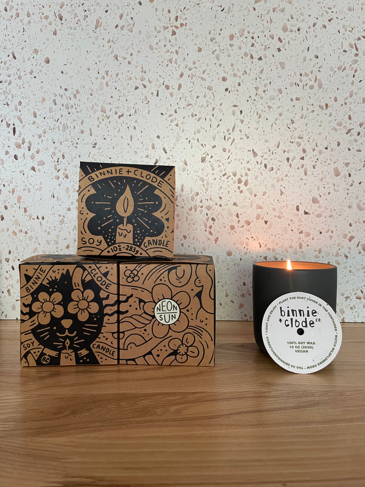 Neon Sun Candle